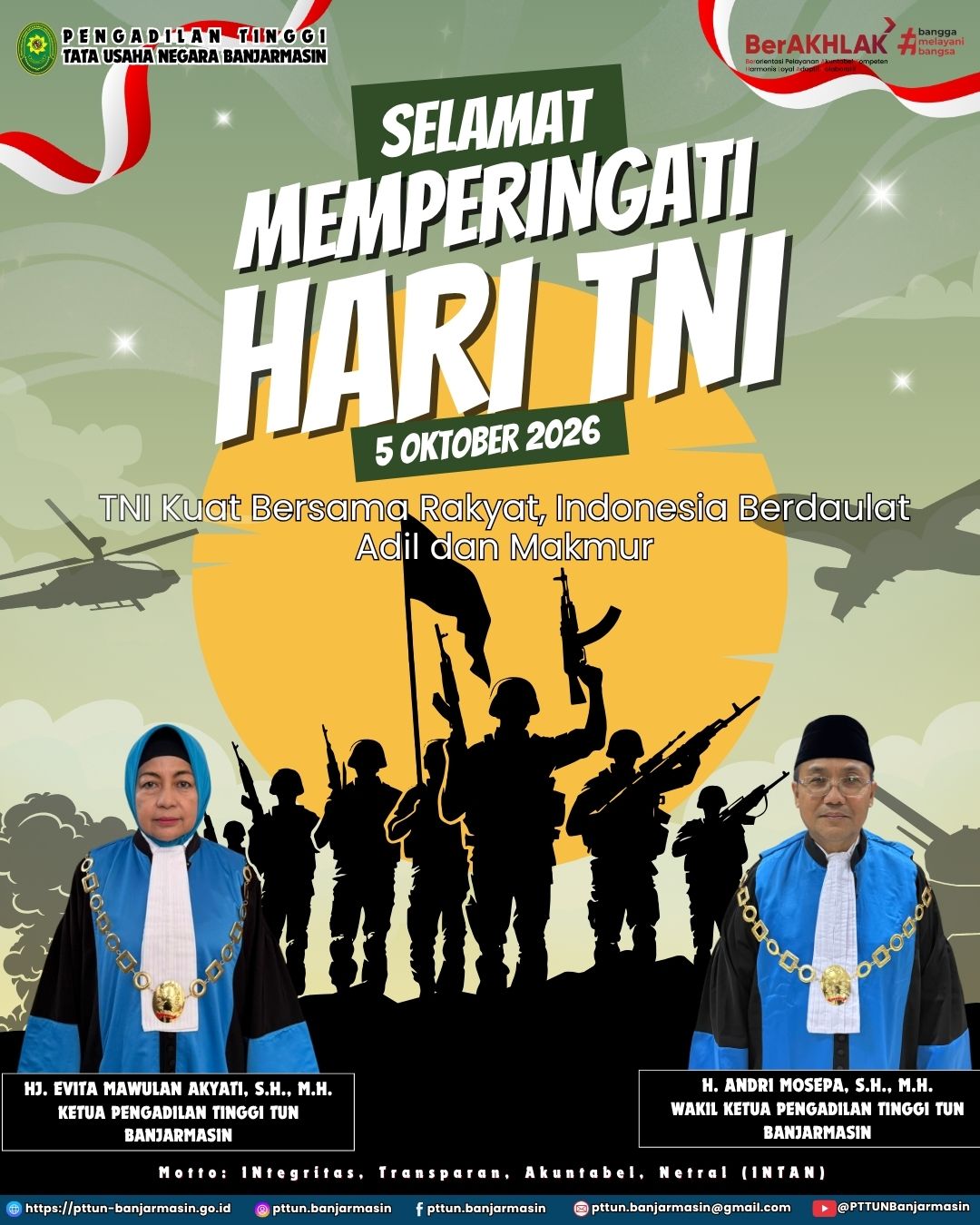 PTTUN Banjarmasin Ucapkan Selamat Hari TNI 5 Oktober 2026